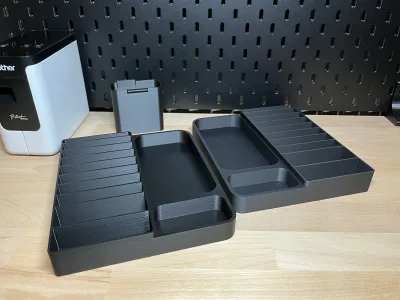 The left-hand and the right-hand version side by side on the workbench, both empty